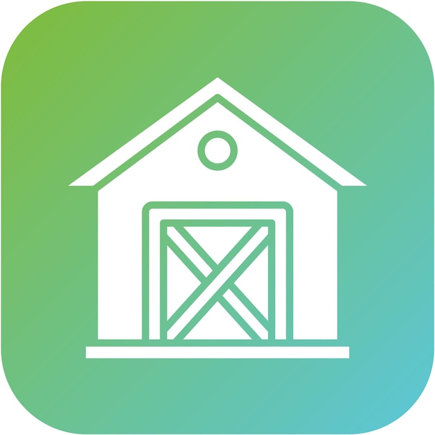 Diseño vectorial de estilo de icono de cobertizo de jardín
