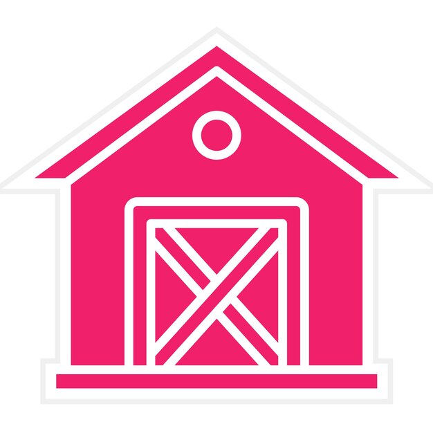Diseño vectorial de estilo de icono de cobertizo de jardín