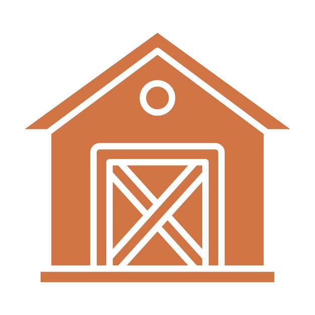 Diseño vectorial de estilo de icono de cobertizo de jardín