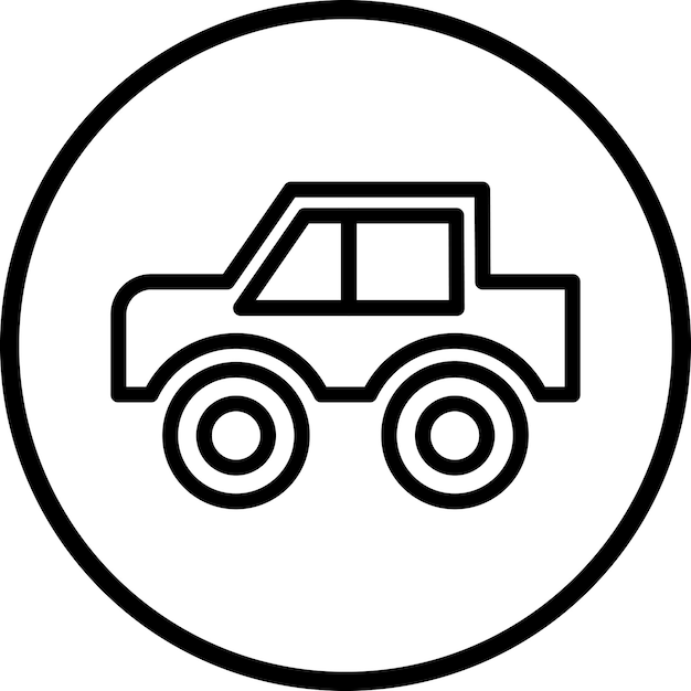 Diseño vectorial del estilo del icono del coche Bigfoot