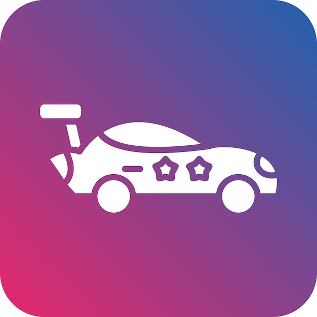 Diseño vectorial Estilo de icono de coche de carreras