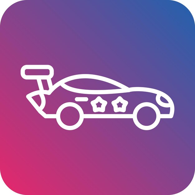 Diseño vectorial Estilo de icono de coche de carreras