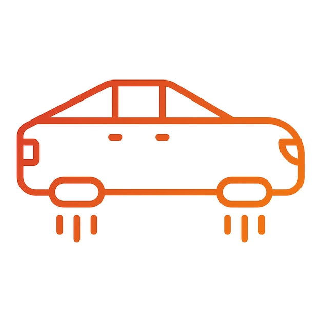 Vector diseño vectorial estilo del icono del coche flotante