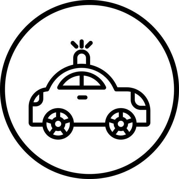 Diseño vectorial Estilo del icono del coche de policía