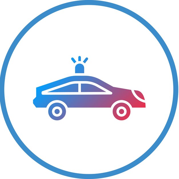Diseño vectorial Estilo del icono del coche de policía