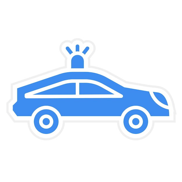 Diseño vectorial Estilo del icono del coche de policía