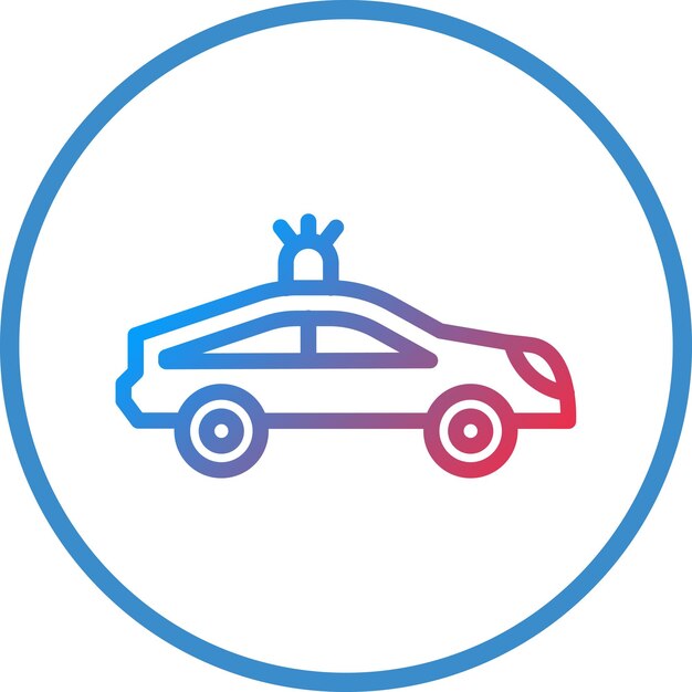 Diseño vectorial Estilo del icono del coche de policía