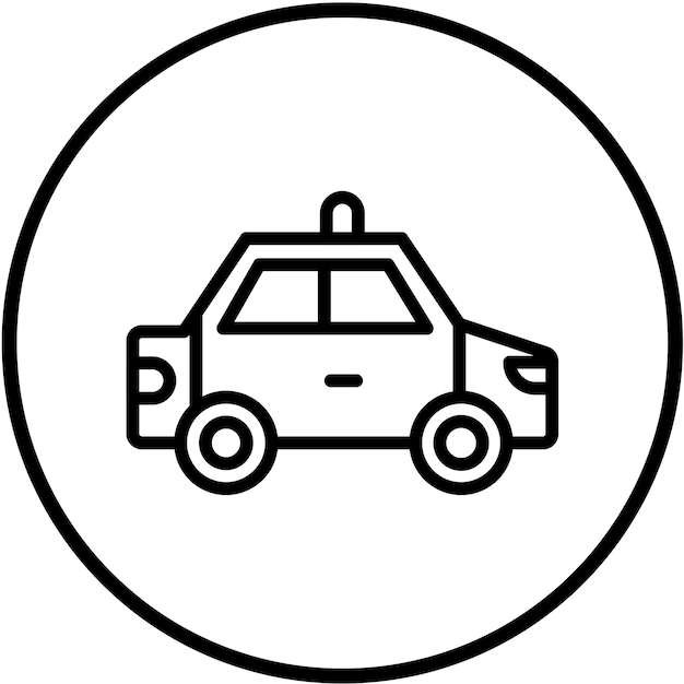 Diseño vectorial Estilo del icono del coche de policía