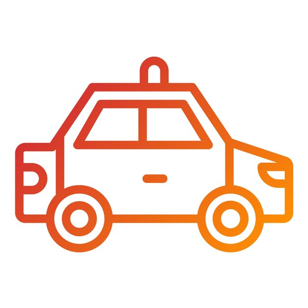 Diseño vectorial Estilo del icono del coche de policía