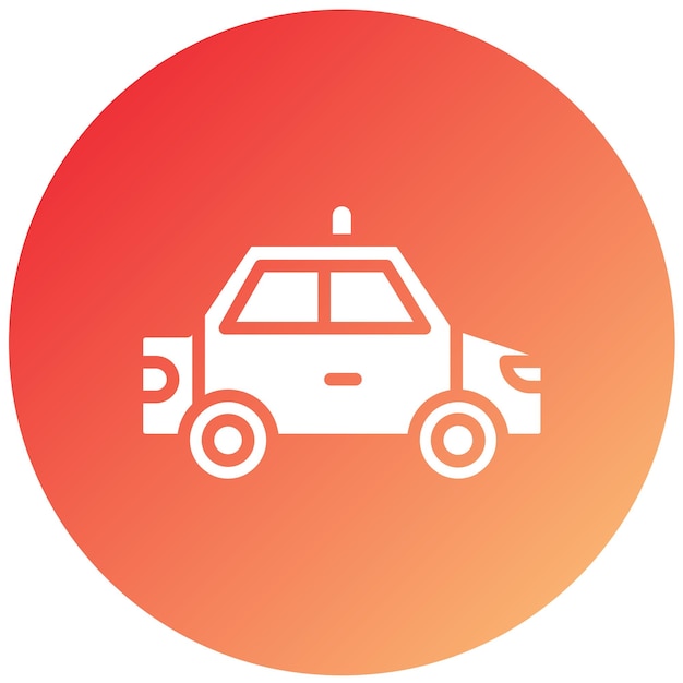 Diseño vectorial Estilo del icono del coche de policía