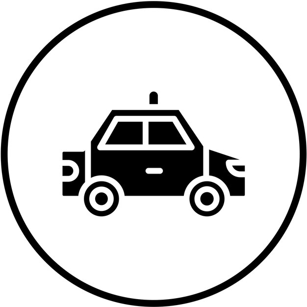 Diseño vectorial Estilo del icono del coche de policía