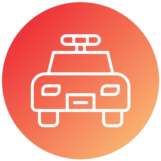 Diseño vectorial Estilo del icono del coche de policía