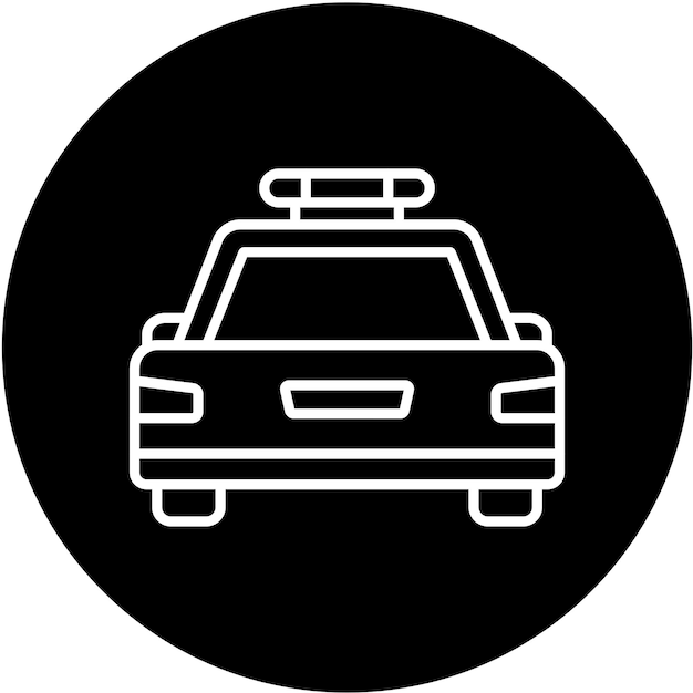 Diseño vectorial Estilo del icono del coche de policía
