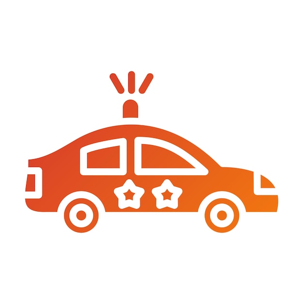 Diseño vectorial Estilo del icono del coche de policía