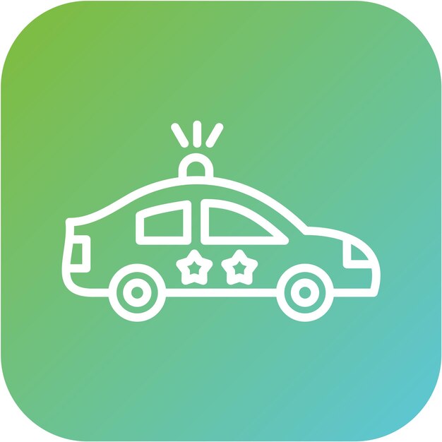 Diseño vectorial Estilo del icono del coche de policía