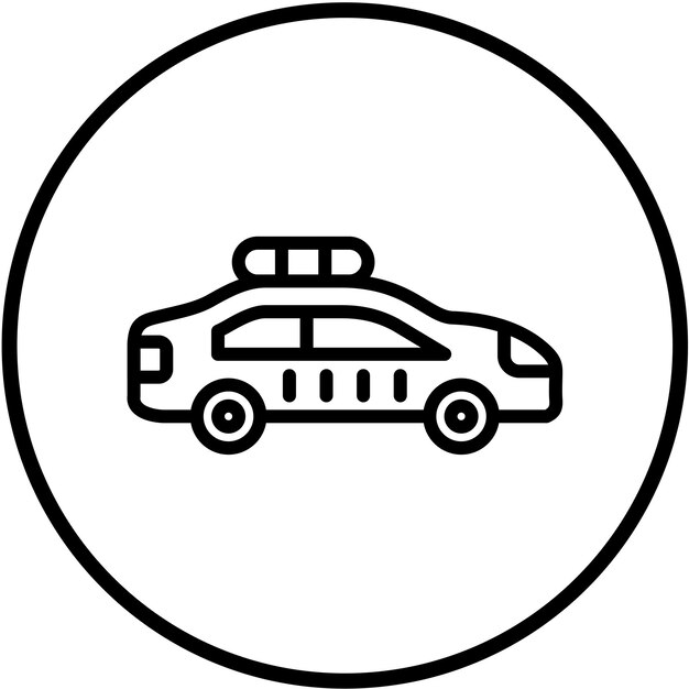 Diseño vectorial Estilo del icono del coche de policía