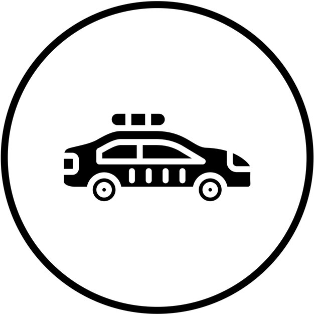 Diseño vectorial Estilo del icono del coche de policía