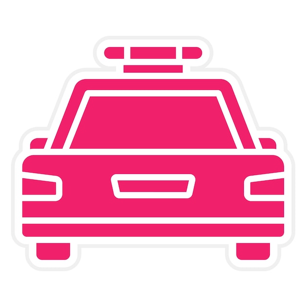 Diseño vectorial Estilo del icono del coche de policía