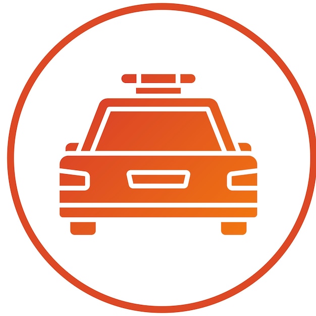Diseño vectorial Estilo del icono del coche de policía