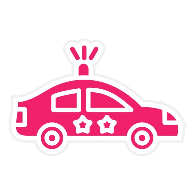 Diseño vectorial Estilo del icono del coche de policía