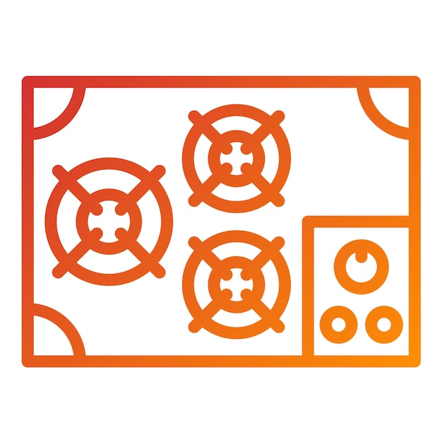 Diseño vectorial del estilo del icono de la cocina