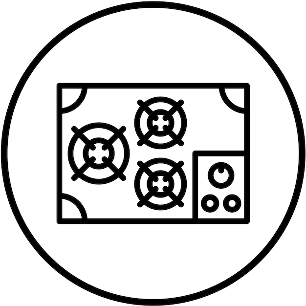 Diseño vectorial del estilo del icono de la cocina