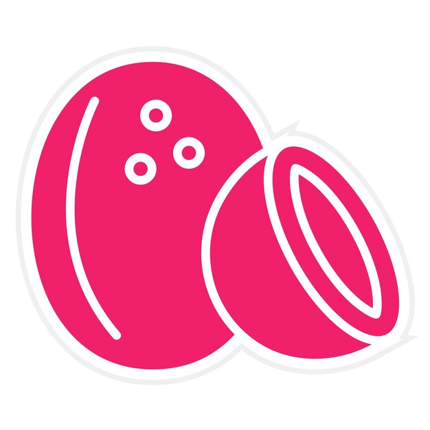 Diseño vectorial Estilo de icono de coco