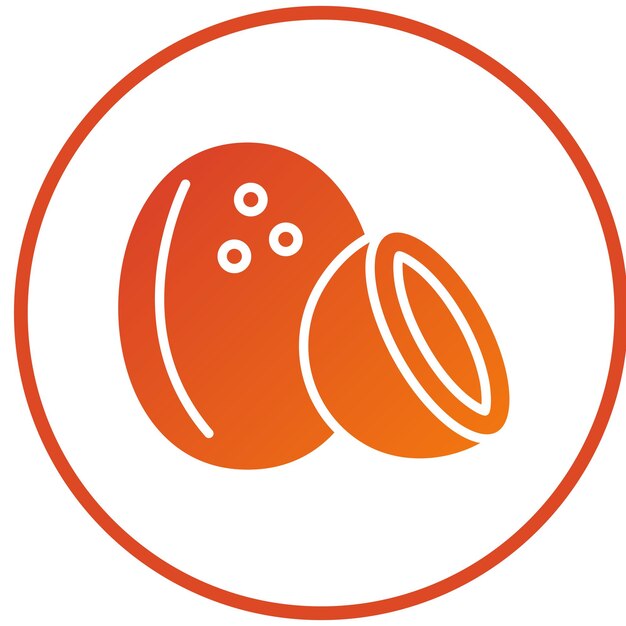 Diseño vectorial Estilo de icono de coco