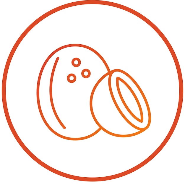 Diseño vectorial Estilo de icono de coco
