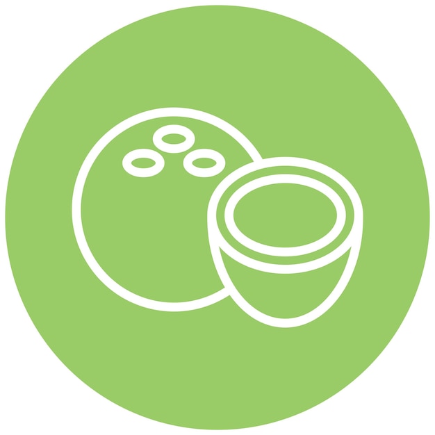 Diseño vectorial Estilo de icono de coco