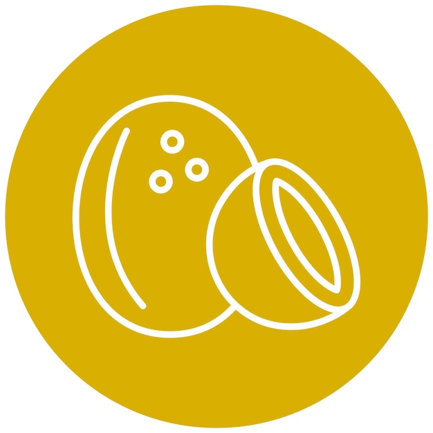Diseño vectorial Estilo de icono de coco