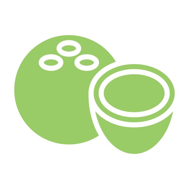 Diseño vectorial Estilo de icono de coco