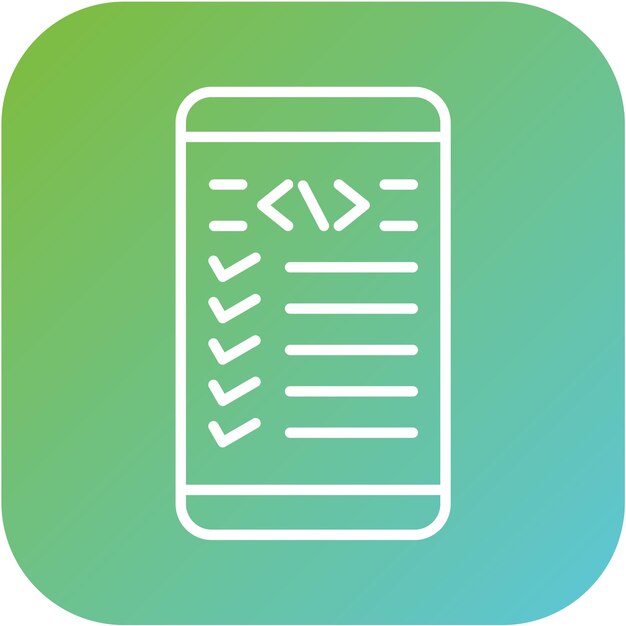 Diseño vectorial Estilo de icono de codificación móvil