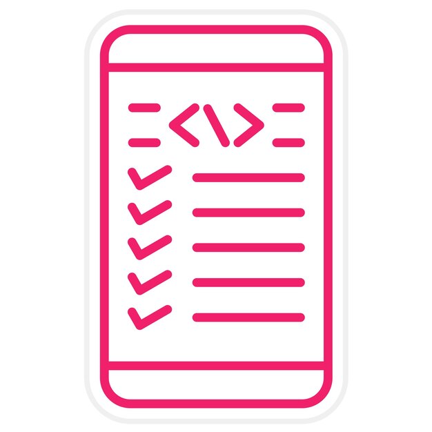 Diseño vectorial Estilo de icono de codificación móvil