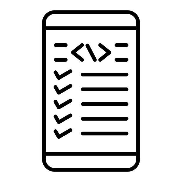 Diseño vectorial Estilo de icono de codificación móvil