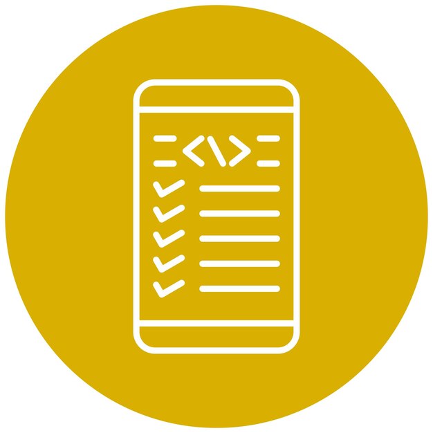 Diseño vectorial Estilo de icono de codificación móvil