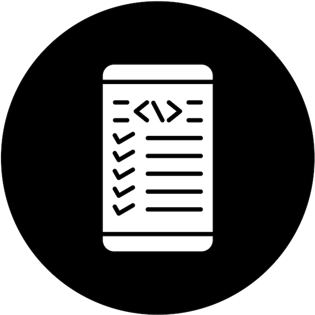 Diseño vectorial Estilo de icono de codificación móvil