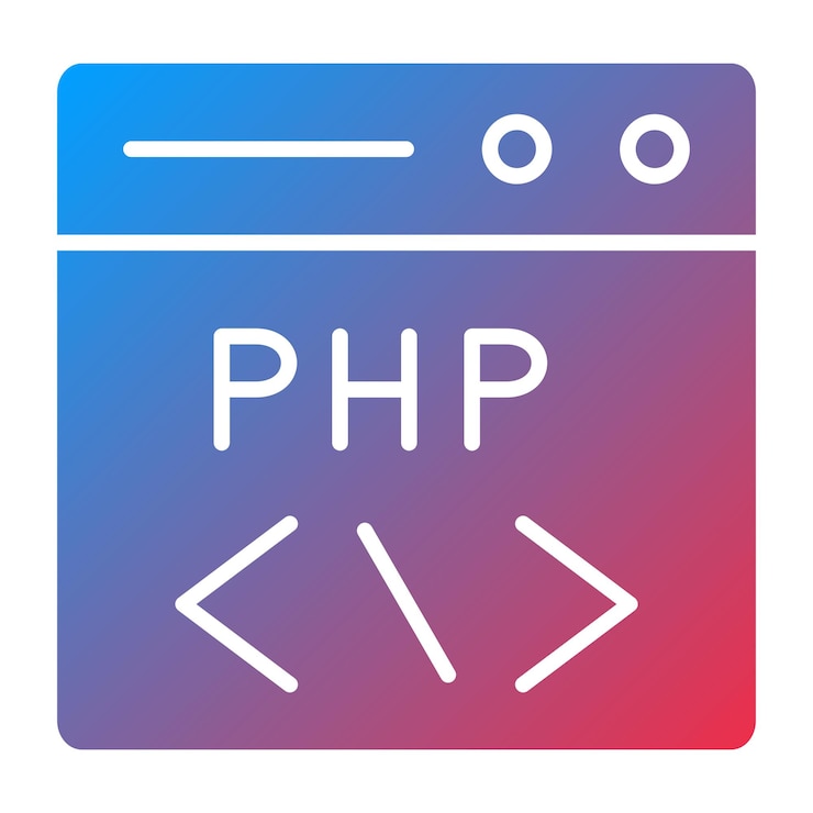 Vector diseño vectorial estilo de icono de codificación php