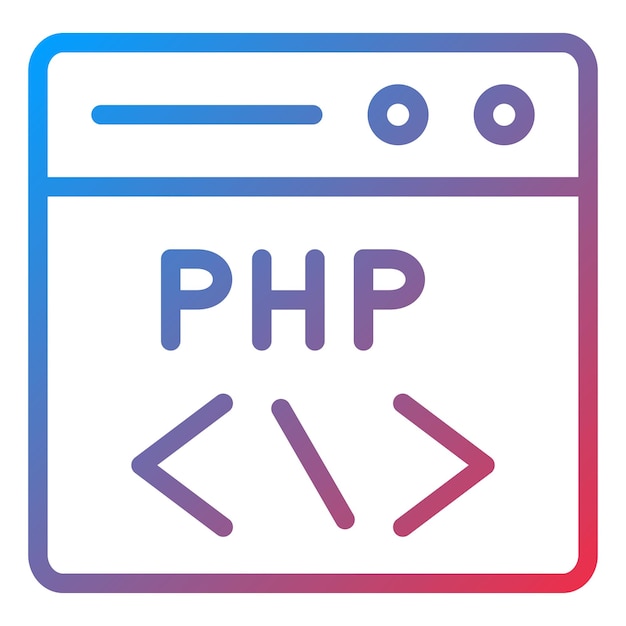 Diseño vectorial estilo de icono de codificación php