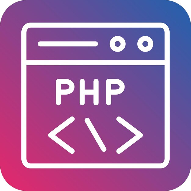 Diseño vectorial Estilo de icono de codificación PHP
