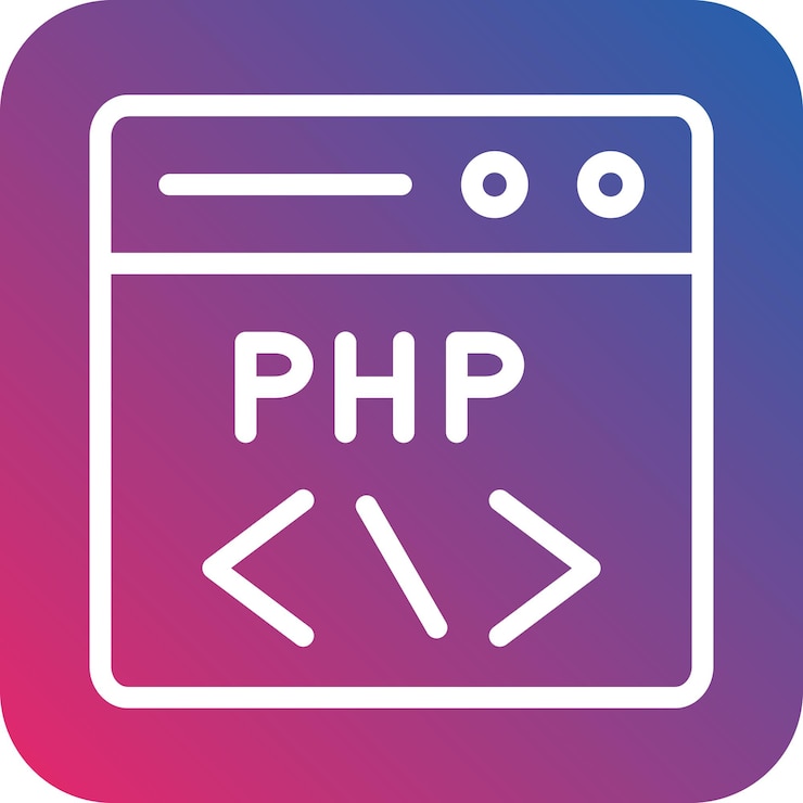 Vector diseño vectorial estilo de icono de codificación php