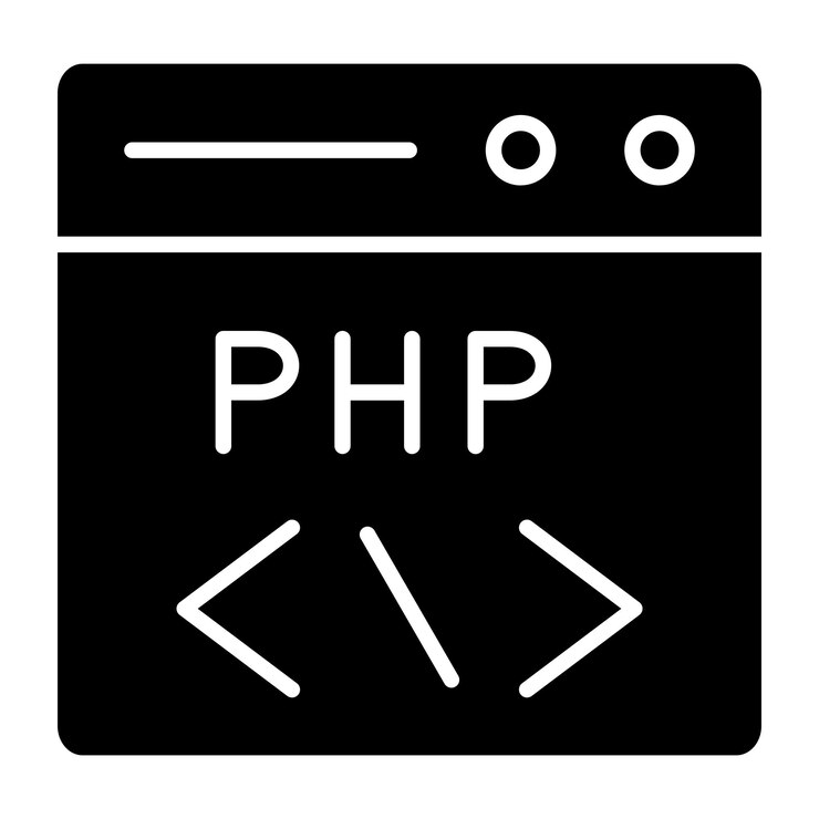 Vector diseño vectorial estilo de icono de codificación php
