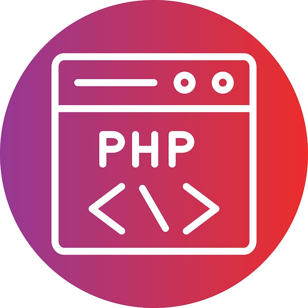 Vector diseño vectorial estilo de icono de codificación php