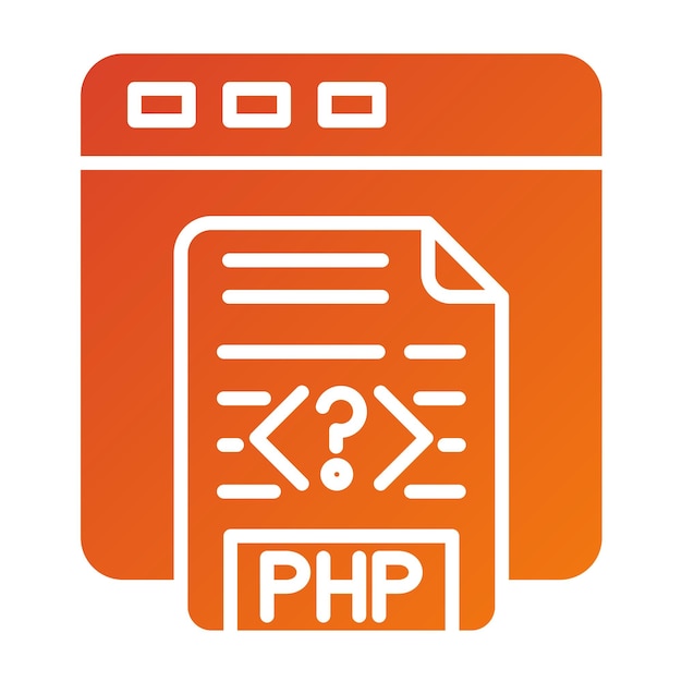 Diseño vectorial Estilo de icono de codificación PHP