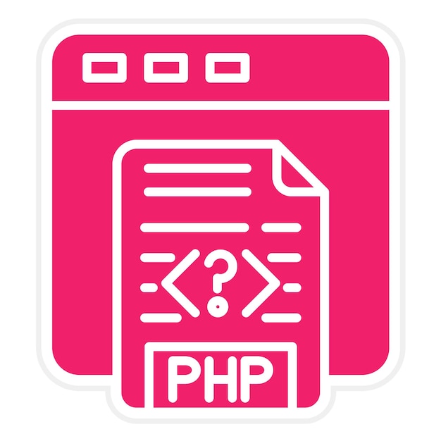 Diseño vectorial Estilo de icono de codificación PHP