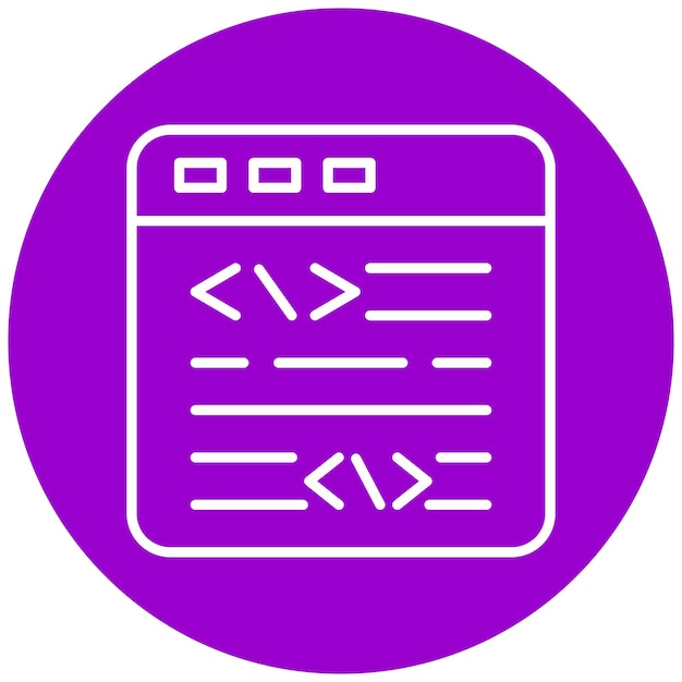 Diseño vectorial Estilo de icono de codificación de sitios web