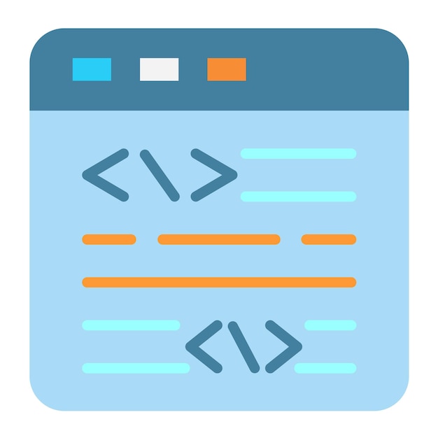 Diseño vectorial Estilo de icono de codificación de sitios web