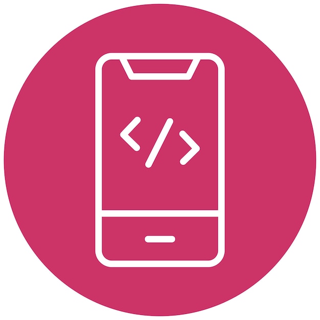 Diseño vectorial Estilo de icono de codificación de teléfonos inteligentes
