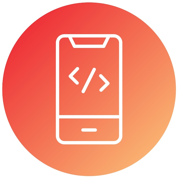 Diseño vectorial Estilo de icono de codificación de teléfonos inteligentes