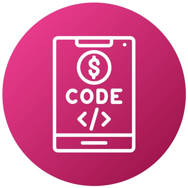 Diseño vectorial Estilo del icono del código de pago